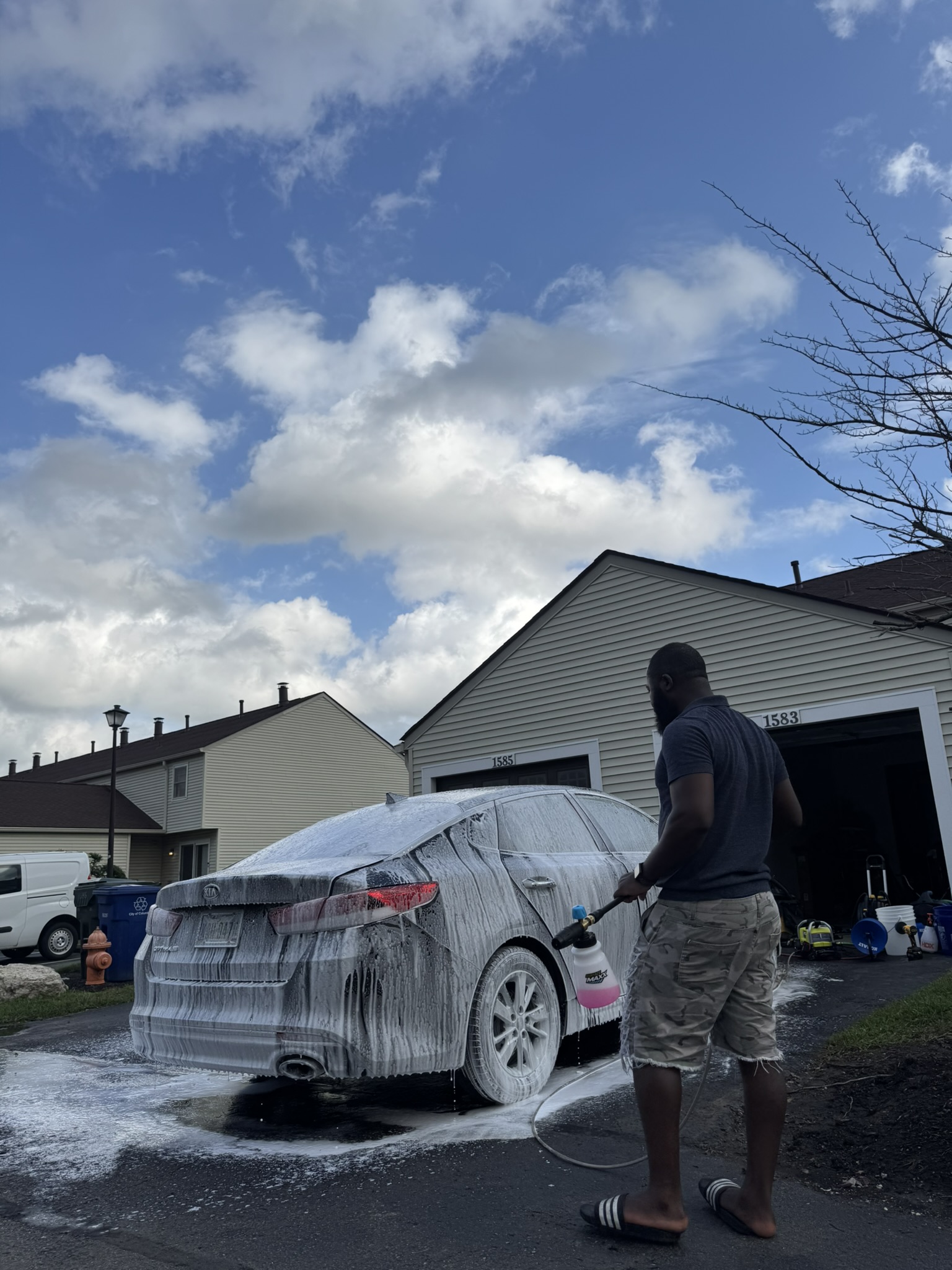 Foam application on back of car